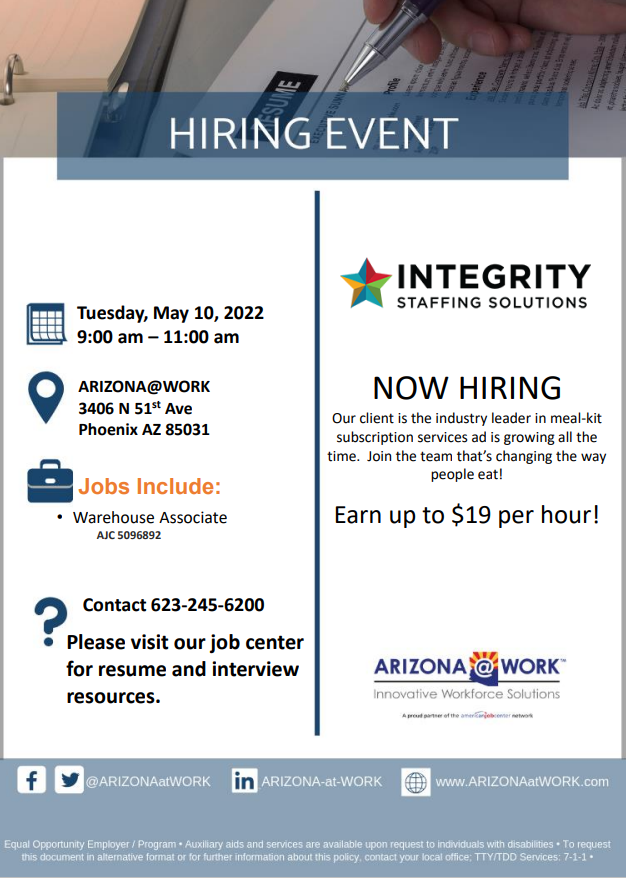Integrity Staffing Solutions Hiring Event