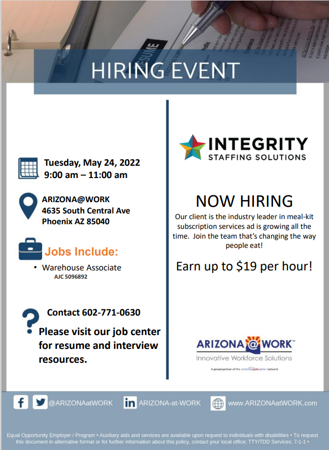 Integrity Staffing Solutions Hiring Event