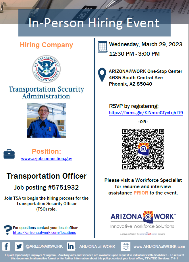 Homeland Security Hiring Event - March 29, 2023
