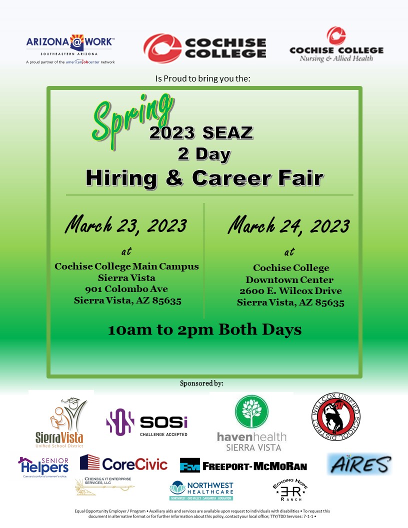 2032 Southeastern Arizona 2-Day Spring Hiring & Career Fair 