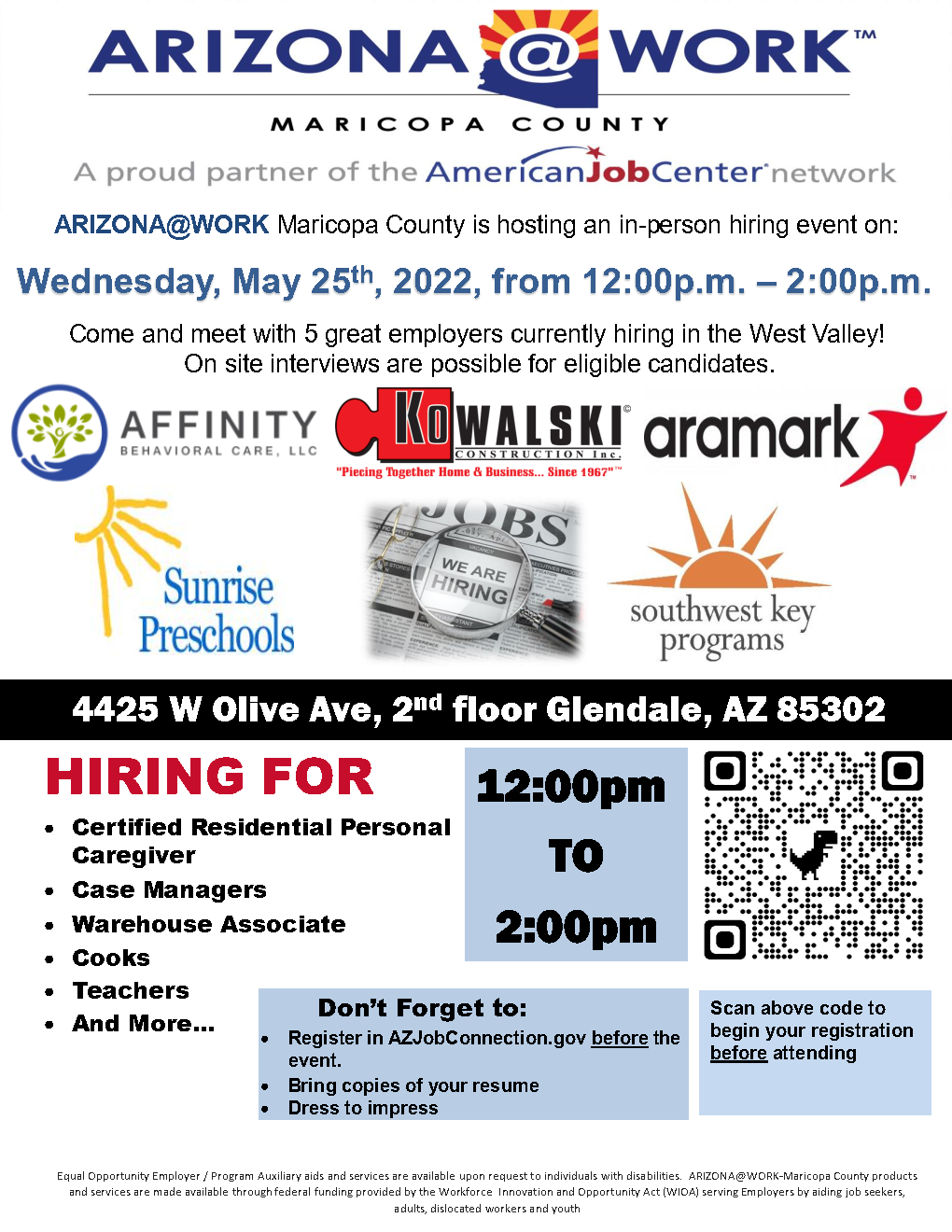West Valley Hiring Event 05.25.2022