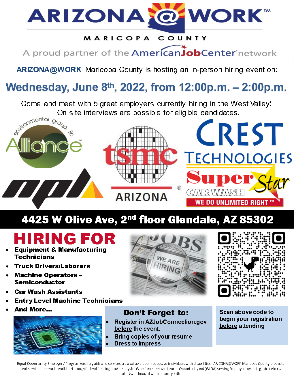 West Valley Hiring Event 06.08.2022