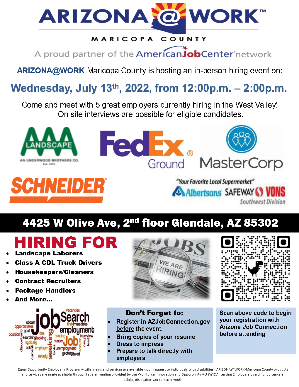 West Valley Hiring Event 07.13.2022