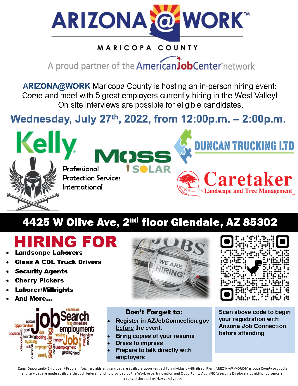 West Valley Hiring Event 07.27.2022
