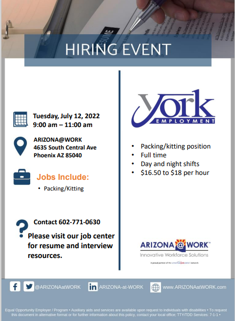 York Employment Hiring Event 