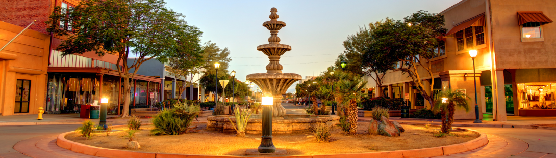 photo of fountain in downtown Yuma Arizona